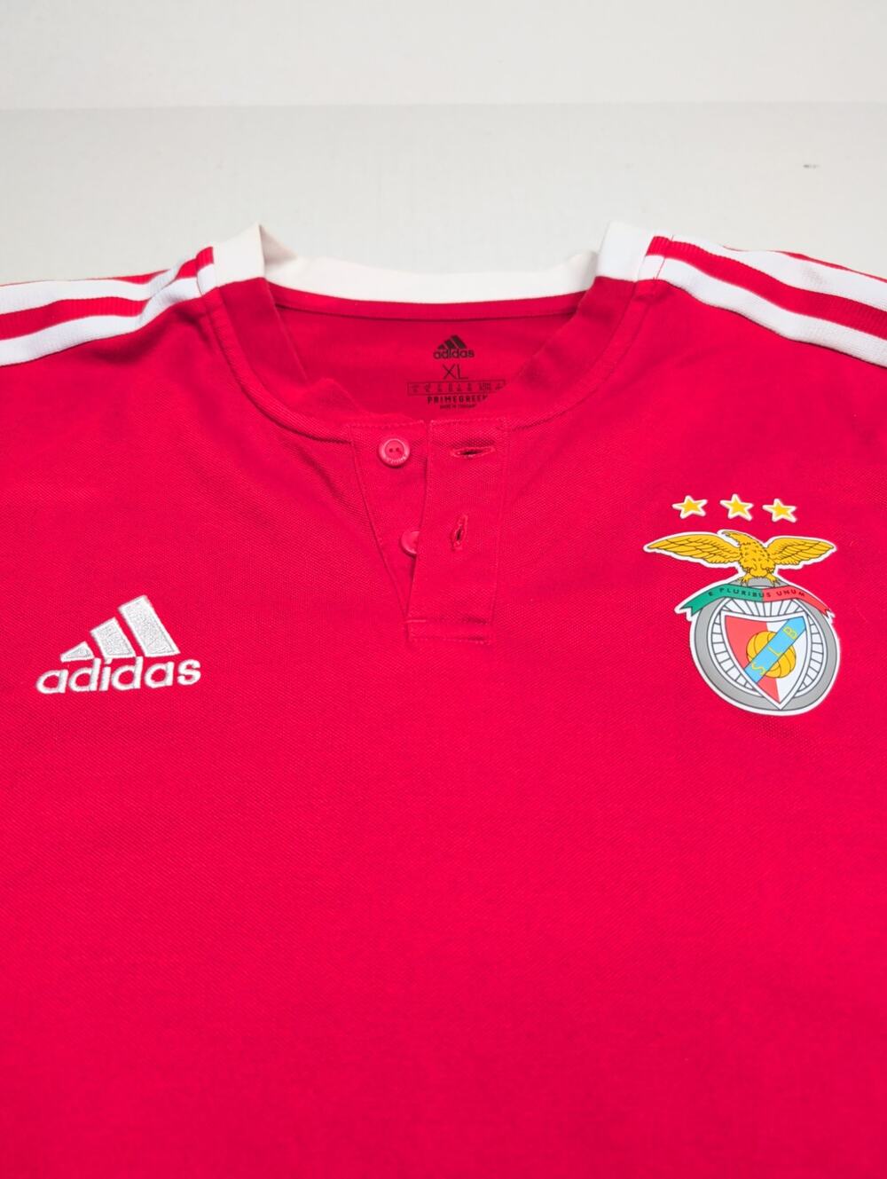 Adidas SL Benfica Training Jersey Football Polo Shirt Red Trikot Men XL 2 Button